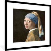 Fotolijst incl. Poster - Meisje met de Parel - Schilderij van Johannes Vermeer - 40x40 cm - Posterlijst