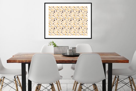 Fotolijst incl. Poster - Patroon - Terazzo - Structuur - 80x60 cm - Posterlijst