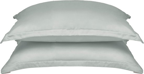 Coco & Cici linge de lit doux, luxueux et durable - taie d'oreiller 60 x 70 - gris vert