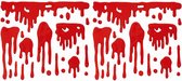 Horror raamstickers bloed 25 x 25 cm - 2x - Halloween feest decoratie - Horror stickers