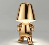Tafellamp Goud | Mr.What | Nordic stijl | Decoratie | Standbeeld Led Tafellamp | USB oplaadbaar | 3 Niveau Helderheid |Nachtlampje | Bureaulamp