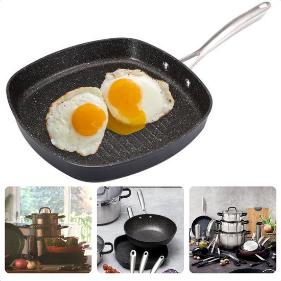 Kordisen Keramische koekenpan met antiaanbaklaag, 26 cm, niet-giftige koekenpan met deksel, gezonde koekenpan om te koken, inductiekookgerei, PFOA & PFAS-vrij