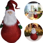 Cheqo® Kerstman Beeld - XXL Kerstfiguur - Grote Kerstman met LED - Voor Binnen en Buiten - Kerstdecoratie - 120 cm