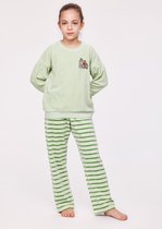 Woody pyjama meisjes -groen - mammoet - 232-10-PDV-V/704 - maat 164
