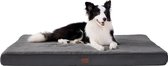Orthopedisch hondenbed voor grote honden - 112x81x7,6cm hondenkussen pluizige hondenmat wasbaar hondenmatras in donkergrijs voor grote honden