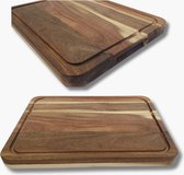 Snijplank van Acacia hout diepe sapgroef (40x30x3) - Snijplank hout, Serveerplank, Snijplanken, Borrelplank, Hakblok, Barbecue plank, Vleesplank