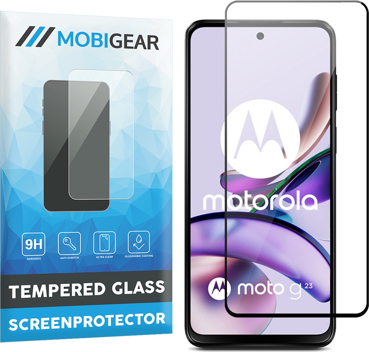 Mobigear Screenprotector geschikt voor Motorola Moto G23 Glazen | Mobigear Premium Screenprotector - Case Friendly - Zwart
