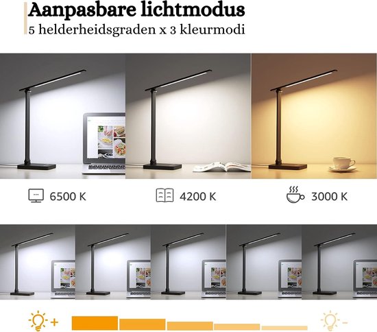 YUYTE Tattoo LED Lampe Mit 3 Farbtemperaturen & 5 Helligkeitsstufen – Dimmbare Schreibtischlampe Für Beauty & Arbeit