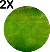 BWK Stevige Ronde Placemat - Groene Vegen Achtegrond - Set van 2 Placemats - 40x40 cm - 1 mm dik Polystyreen - Afneembaar