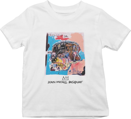 Untitled T-shirt Jean Michel Basquiat Inspired Logo Zwart T-shirt - Slim fit T-shirt met ronde hals en korte mouwen, Size: L