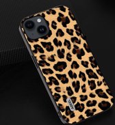 ABEEL Coque pour Apple iPhone 15 Plus - Coque arrière avec texture léopard - Or