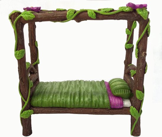 Lit miniature fée et Bébé nain - Un lit miniature à 4 colonnes pour votre  jardin de... | bol
