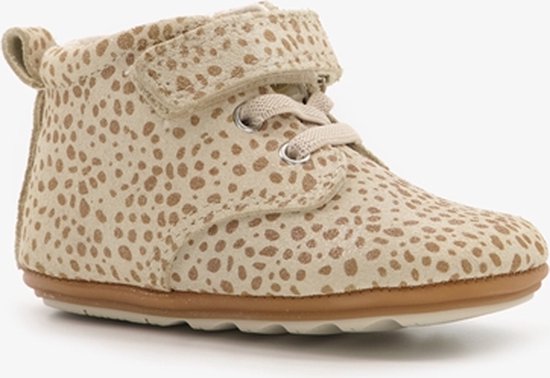 Groot leren babyschoenen beige met stippenprint - Maat 18 - Uitneembare  zool - In... | bol