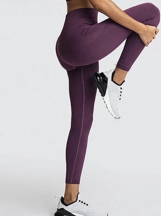 SOFT GYM LEGGING - Maat S - Paars - Sportlegging - Sportoutfit - Gymlegging - Gymoutfit - Yoga legging - Fitness legging — afbeelding 2