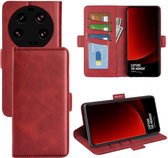 Xiaomi 13 Ultra Hoesje - MobyDefend Luxe Wallet Book Case (Sluiting Zijkant) - Rood - GSM Hoesje - Telefoonhoesje Geschikt Voor Xiaomi 13 Ultra