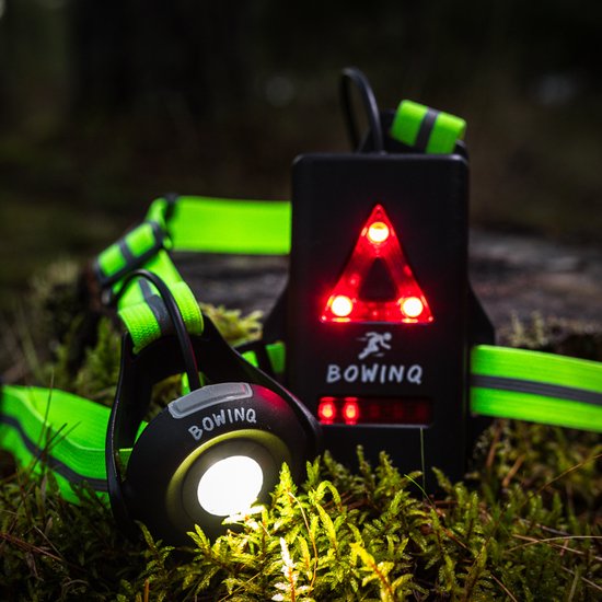 BOWINQ Boston 500 Neon - Feux de course - Lampe de poitrine - Gilet réfléchissant - Rechargeable et étanche - Haute qualité - Garantie 1 an