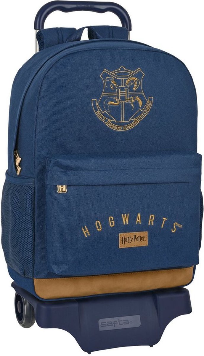 Schoolrugzak met Wielen Harry Potter Magical Bruin Marineblauw (30 x 43 x 14 cm)