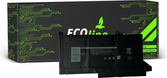 EcoLine - Batterie DJ1J0 pour Dell Latitude 7280 7290 7380 7390 7480 7490 / 11,4 V 3684 mAh