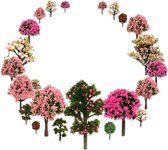 Mixed bomen modelbouw, bloemen bomen, h0 bomen, (29 stuks, 3,5 - 12 cm), fruitbomen zonder standaard