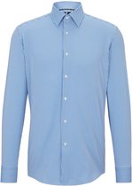 BOSS - Hank Overhemd Blauw Gestreept - Heren - Maat 40 - Slim-fit