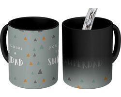 Magic Mok - 275ML - Koffiebeker - Mokken Vaderdag - Koffiemok - You're going to be a superdad - Spreuken - Quotes - Papa - Koffietassen - Peter geschenk - Koffietas - Theemok groot - Grote theemokken - Thee mok Vader - Thee tas - Geschenk voor hem