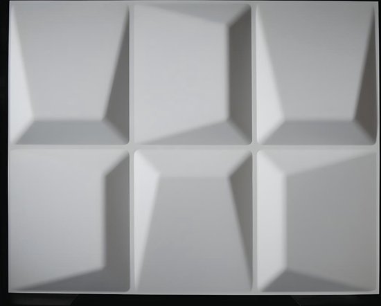 Wandpaneel 3D TESSEL om te verven - Set van 6 stuks, 3m² L 80 cm x H 62.5 cm x D 0.25 cm