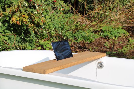 Badplank de luxe – tablet houder - bruin - 90cm - Houten Badplank - universeel - cadeau - relax – praktisch