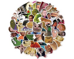 CHPN - Stickers - Meme stickers - 50 stuks - Grappige Meme Stickers Mix - Bekendste Memes van het Internet - Voor Computer, Laptop, Telefoon, Agenda etc - Hippe stickers