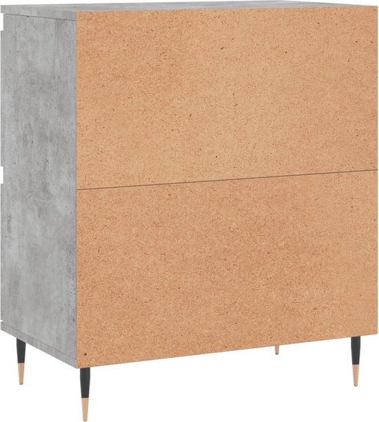 vidaXL Commodes 2 pcs Bois d'ingénierie Béton Gris