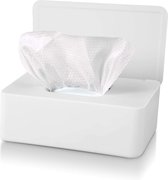 Tissue Box Case met deksel, natte doekjes Dispenser houder, stofdichte servet opbergdoos voor thuiskantoor auto (wit)