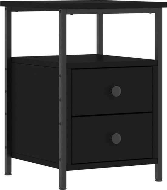vidaXL Table de chevet Noir 34 x 35,5 x 50 cm Bois traité