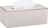 KINGFOM Tissue Box Cover PU Lederen Rechthoek Tissue Box Houder voor Thuis of Kantoor (Pearl White)