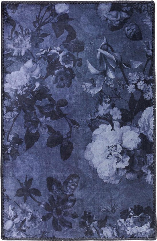 ESSENZA Flora Vloerkleed Nightblue - 60x90 cm