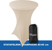 Statafelrok Champagne – ∅ 80-85 x 110 cm - Statafelhoes met Draagtas - Luxe Extra Dikke Stretch Sta Tafelrok voor Statafel – Kras- en Kreukvrije Hoes