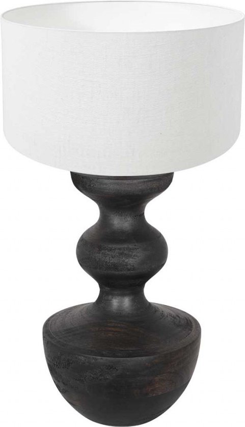Anne Light and home tafellamp Lyons - zwart - hout - 40 cm - E27 fitting - 3478ZW