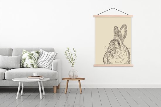 Illustration Vintage d & # 39; une affiche textielposter lapin lattes vierges