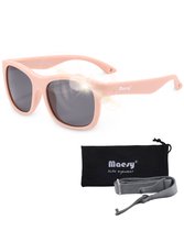 Maesy - lunettes de soleil bébé Luca - 0-2 ans - courbure souple - élastique réglable - protection UV400 polarisée - garçons et filles - lunettes de soleil bébé carrées - rose clair