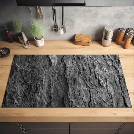 KitchenYeah - Inductie beschermer - Kookplaat - Steen - Betonlook - Grijs - Beton print - Industrieel - Inductie mat - Afdekplaat voor kookplaat - 91x52 cm - Inductie afdekplaat - Keuken decoratie aanrecht