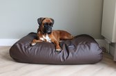 Dog's Companion Hondenkussen / Hondenbed - M - 90 x 70 cm - Kunstleer - Chocolade Bruin Leather Look