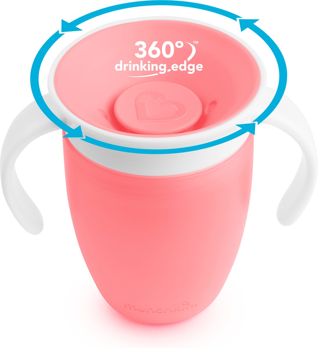Munchkin Miracle Anti-Lek 360° Drinkbeker - Trainer Cup - Oefenbeker voor Baby en Kind - 207ml - Roze - Munchkin