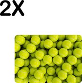 BWK Stevige Placemat - Tennis Ballen op een Hoop - Set van 2 Placemats - 35x25 cm - 1 mm dik Polystyreen - Afneembaar