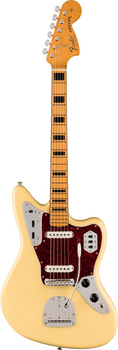 Fender Vintera II 70s Jaguar MN Vintage White elektrische gitaar met deluxe gigbag