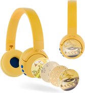 BuddyPhones PopFun Koptelefoon kinderen - kinder Koptelefoon Draadloos – Volumelimiet 84/95 dB – 24 uur batterijduur – Bluetooth - Ingebouwde microfoon - Geel