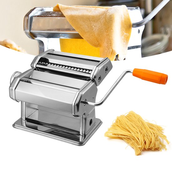 Pastamachine met 9 standen voor spaghetti, tagliatelle, fettuccine en lasagne voor verse, zelfgemaakte pasta
