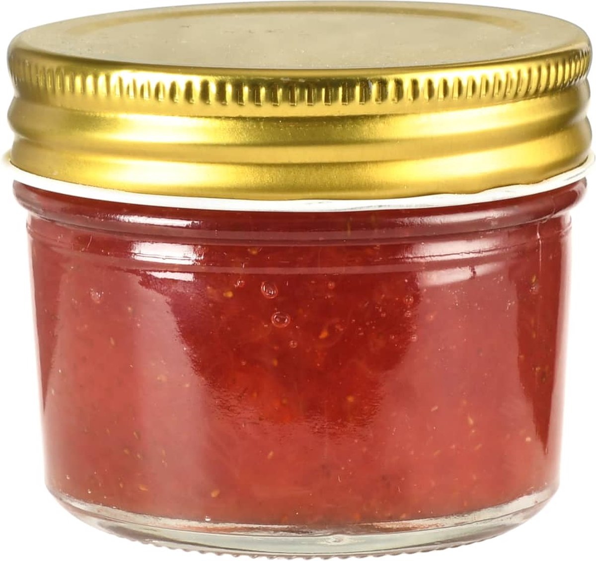 The Living Store Jampotjes Glas - 110 ml - Goudkleurig deksel - Set van 24