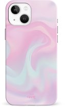 xoxo Wildhearts Sugar Rush - Single Layer - Roze hoesje geschikt voor iPhone 14 Plus hoesje - Stevige case geschikt voor iPhone 14 Plus - Marmer hoesje beschermhoes - Roze telefoonhoesje