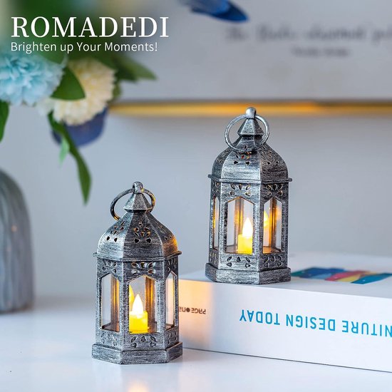 YARNOW Miniature Lantern 10 Pieces Christmas Mini Lantern Vintage Small Hurricane Lantern Decorative Kerosene Lamp Lantern Ornaments for Home Decor Bronze Miniature Oil Lamp