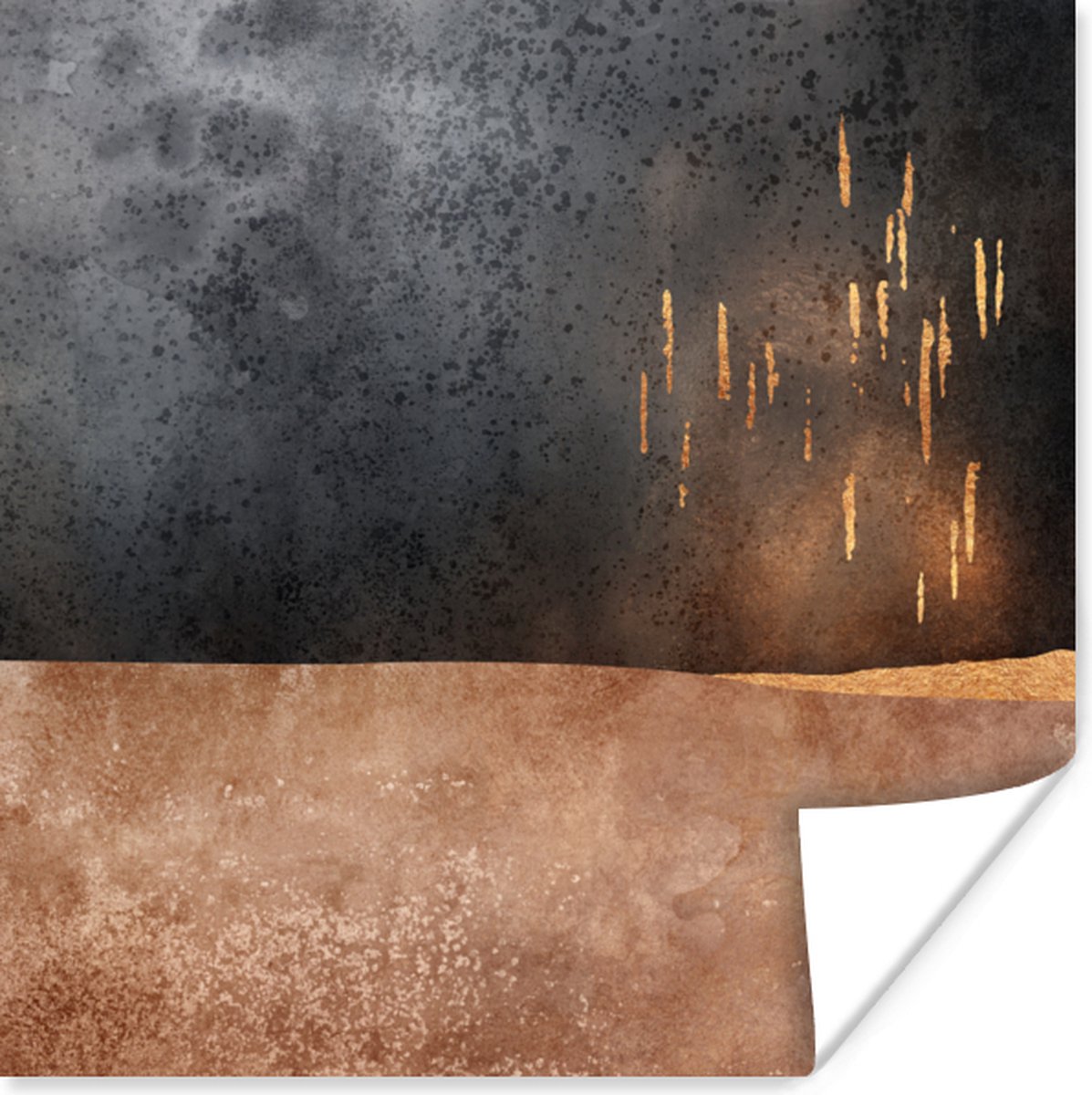 Poster Abstract - Goud - Design - 100x100 cm XXL