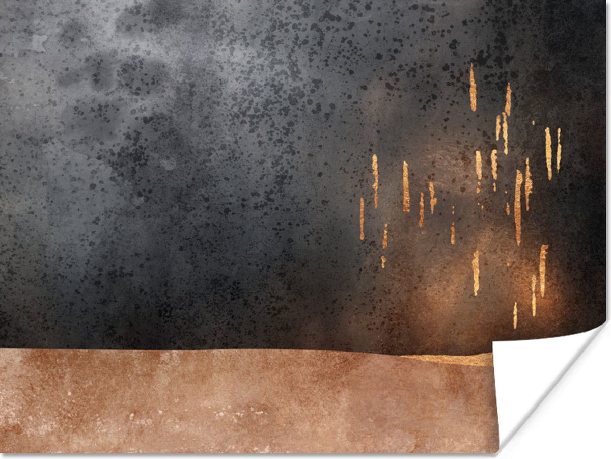 Poster Abstract - Goud - Design - 80x60 cm