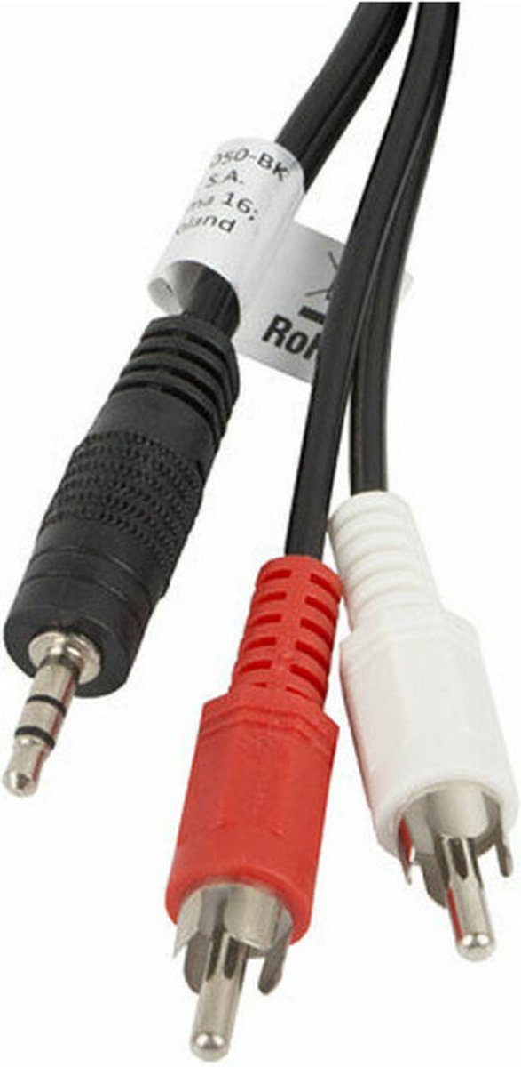 Audio Jack to 2 RCA Cable Lanberg CA-MJRC-10CC-0050-BK Black 5 m